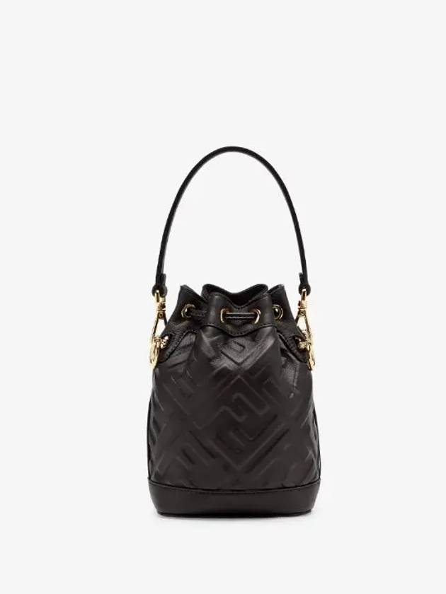 Mon Tresor FF Motif Leather Mini Bag Black - FENDI - BALAAN 4