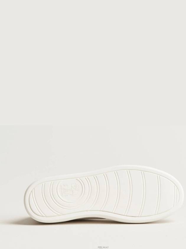 Logo Leather Low Top Sneakers White - BRUNELLO CUCINELLI - BALAAN 4