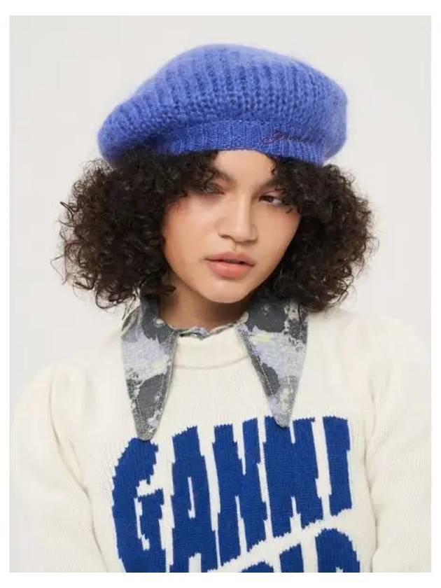 Mohair Beret Darjeeling Blue Domestic Product GM0022112860001 - GANNI - BALAAN 1