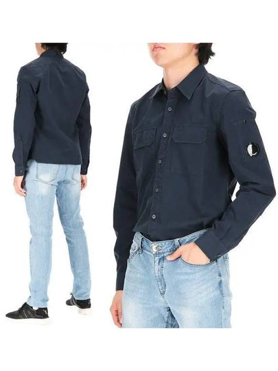 Gabardine Long Sleeve Shirt Navy - CP COMPANY - BALAAN 2