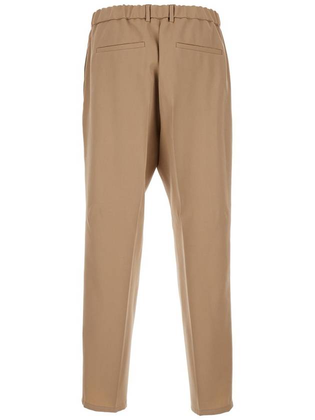 Beige Pants With Elastic Waistband In Wool Man - JIL SANDER - BALAAN 2