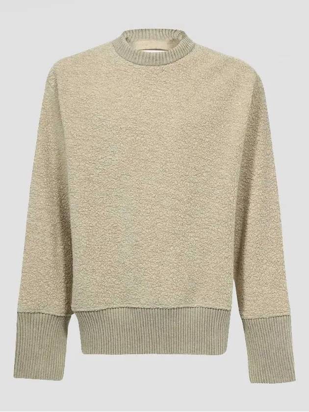 Men's Fleece Crew Neck Knit Top Beige - JIL SANDER - BALAAN 4