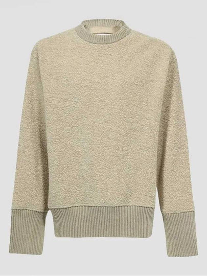 Men's Fleece Crew Neck Knit Top Beige - JIL SANDER - BALAAN 2