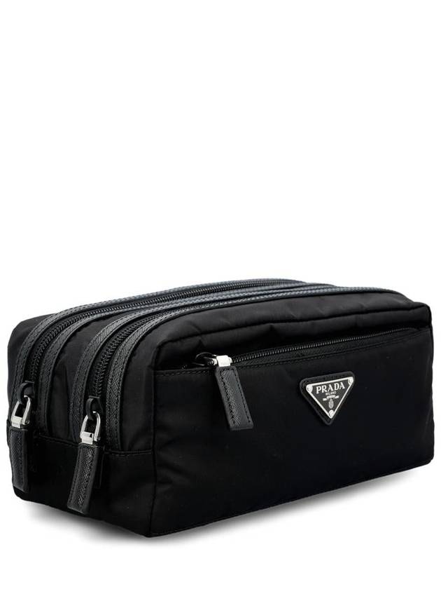 Triangle Logo Nylon Pouch Bag Black - PRADA - BALAAN 3