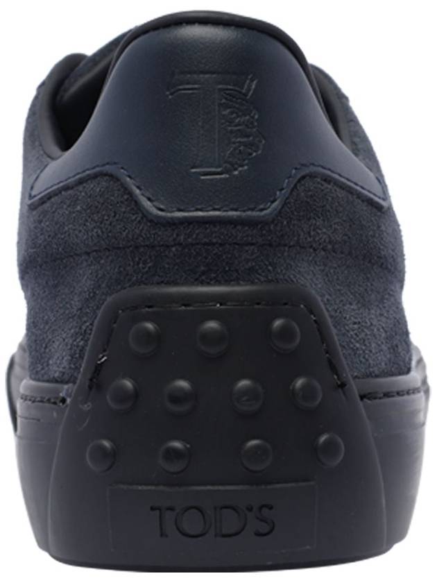 Embossing Logo Suede Low Top Sneakers Navy - TOD'S - BALAAN 5