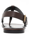 Men's Cassandra Strap Leather Sandals Brown - SAINT LAURENT - BALAAN 6