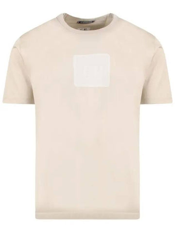 Cotton Short Sleeve T-Shirt Beige - CP COMPANY - BALAAN 1