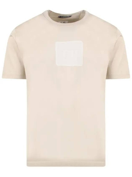 Cotton Short Sleeve T-Shirt Beige - CP COMPANY - BALAAN 1