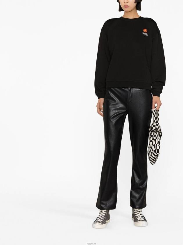 Boke Flower Embroidery Cotton Sweatshirt Black - KENZO - BALAAN 3