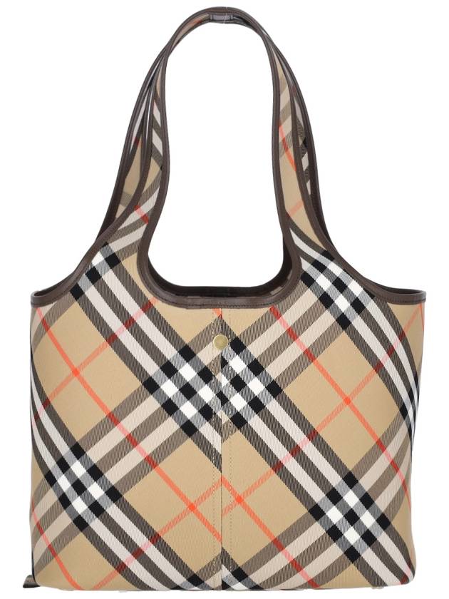 Check Small Tote Bag Sand - BURBERRY - BALAAN 4