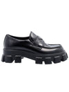 Monolith Brushed Leather Loafers Black - PRADA - BALAAN.