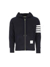 Engineered 4 Bar Diagonal Zip Up Hoodie Navy - THOM BROWNE - BALAAN 2