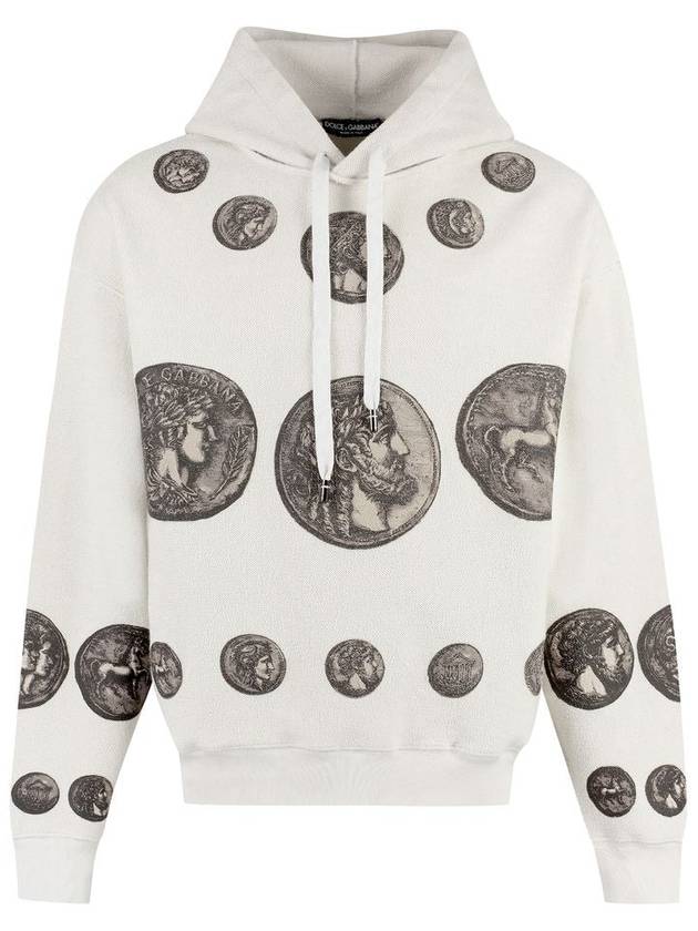 Men's Coin Print Inside Out Jersey Hood Beige - DOLCE&GABBANA - BALAAN 2