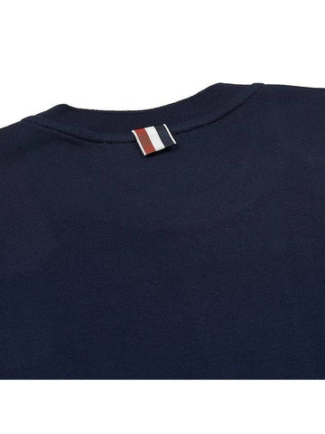 Cotton Oversized Pocket Short Sleeve T-Shirt Navy - THOM BROWNE - BALAAN 7