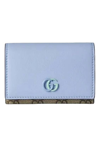 GG Marmont Leather Card Wallet Lilac - GUCCI - BALAAN 1