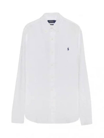 Pony logo embroidered linen shirt men s long sleeve - POLO RALPH LAUREN - BALAAN 1