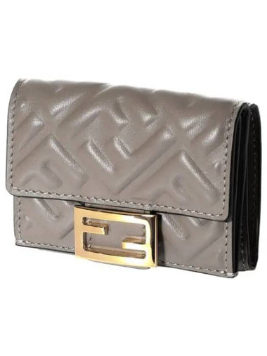 Baguette Micro Nappa Leather Tri Fold Wallet - FENDI - BALAAN 1