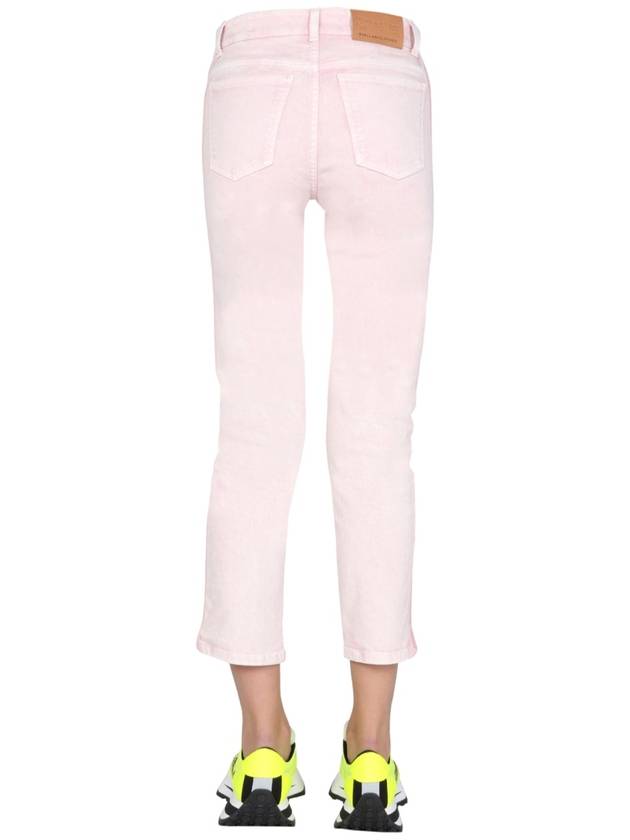 Women's Stretch Denim Straight Jeans Pink - STELLA MCCARTNEY - BALAAN 5