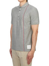 RWB Stripe Polo Shirt Grey - THOM BROWNE - BALAAN 5