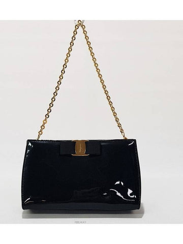 Ferragamo Barra patent mini chain bag - SALVATORE FERRAGAMO - BALAAN 1