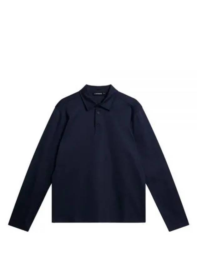 Asher Regular Fit Long Sleeve Polo Shirt Navy - J.LINDEBERG - BALAAN 2