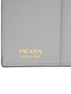 Small Smooth Saffiano Leather Half Wallet Grey - PRADA - BALAAN 9