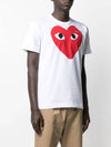 Men's Black Eye Red Double Heart Short Sleeve T-Shirt P1 T026 1 White - COMME DES GARCONS - BALAAN 3