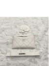 Classic Card Holder Shiny Grained Calfskin Silver Metal White - CHANEL - BALAAN 3