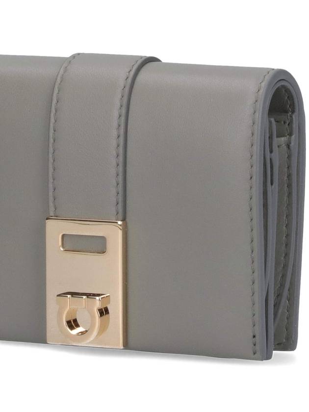 Women's Hug Half  Wallet Ash Grey - SALVATORE FERRAGAMO - BALAAN 6