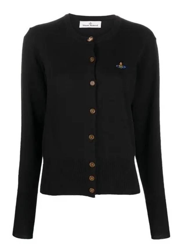 Logo Patch Cardigan Black - VIVIENNE WESTWOOD - BALAAN 2