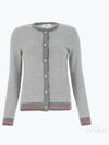 Herringbone Crew Neck Wool Cardigan Light Grey - THOM BROWNE - BALAAN 2