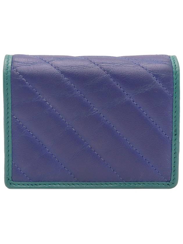 Blue Green Two tone Leather GG Marmont Card Case Half Wallet 573811 - GUCCI - BALAAN 3