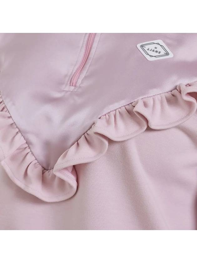 Golf Wear Satin Frill Sweatshirt Pink - J JANE - BALAAN 5