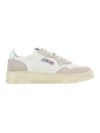 Women's Medalist Suede Low Top Sneakers Beige White - AUTRY - BALAAN.