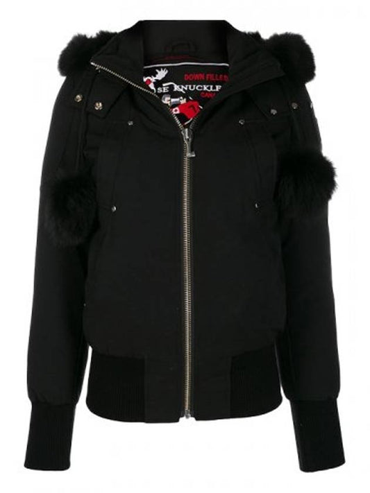 Women's Original Debbie Bomber Jacket Black Fox Fur Black - MOOSE KNUCKLES - BALAAN 2