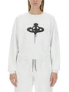 Spray ORB Logo Sweatshirt White - VIVIENNE WESTWOOD - BALAAN 4