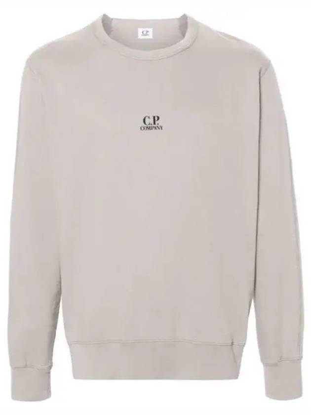 Light Fleece Logo Sweatshirt Grey - CP COMPANY - BALAAN 2