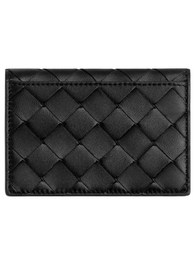 Intrecciato Flap Business Card Wallet Black - BOTTEGA VENETA - BALAAN 3