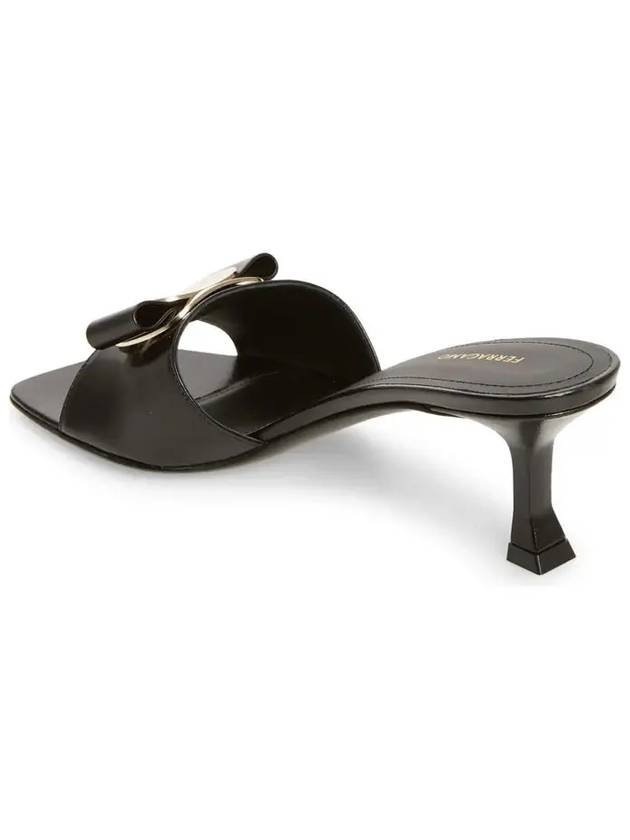 24SS ZELIE Bow Mule Sandals Black 0768714 - SALVATORE FERRAGAMO - BALAAN 3