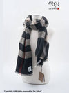 Check Wool Silk Scarf Black - BURBERRY - BALAAN 5