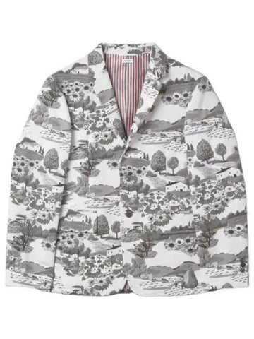 Unconstructed Scenic Jacket Gray Suit Blazer - THOM BROWNE - BALAAN 1