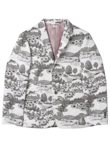 Unconstructed Scenic Jacket Gray Suit Blazer - THOM BROWNE - BALAAN 1