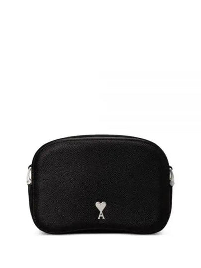 Grained Leather Camera Cross Bag Black - AMI - BALAAN 2