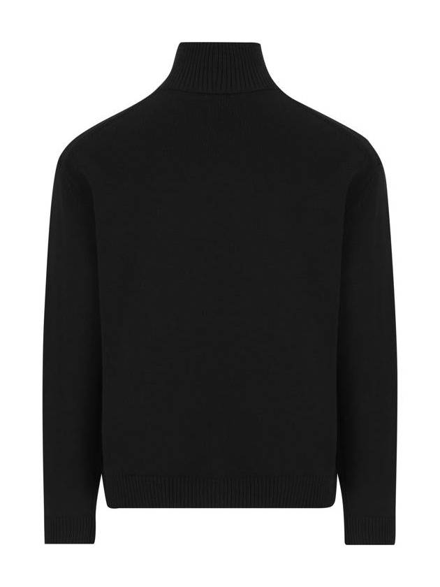 Fox Head Intarsia Comfort Turtleneck Black - MAISON KITSUNE - BALAAN 3