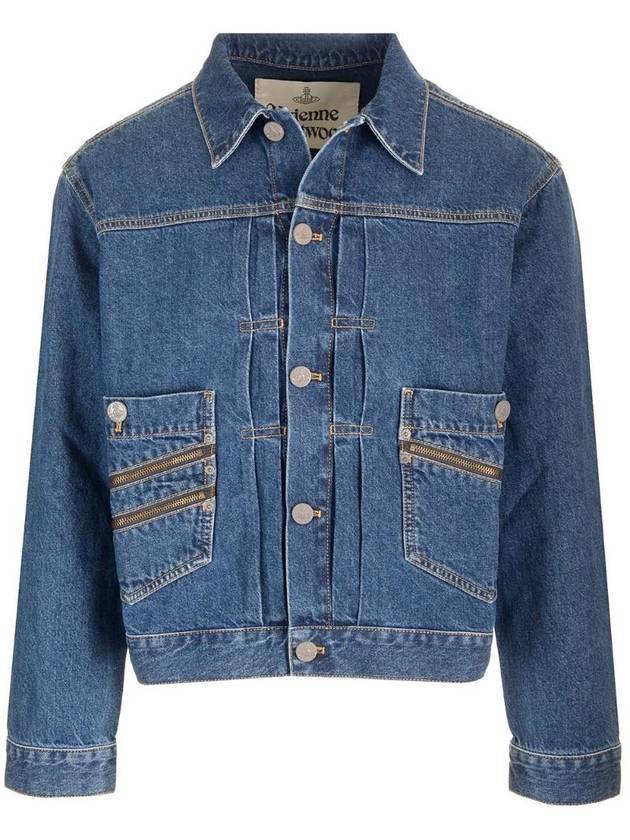 Spray ORB Marlene Denim Jacket Blue - VIVIENNE WESTWOOD - BALAAN 1