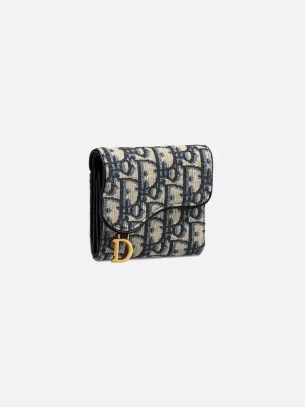 Saddle Lotus Wallet Blue  Oblique Jacquard - DIOR - BALAAN 3