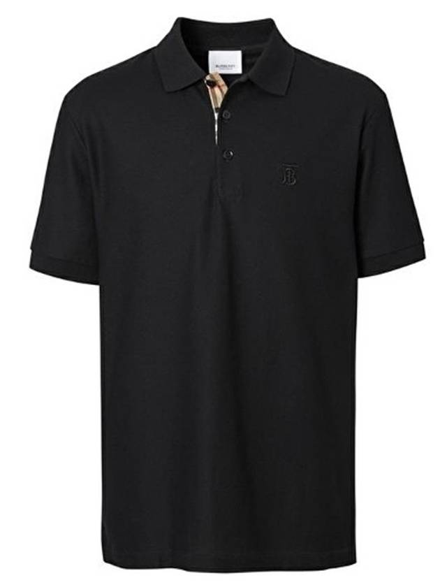 Men's Eddie Embroidered Logo Polo Shirt Black - BURBERRY - BALAAN 2