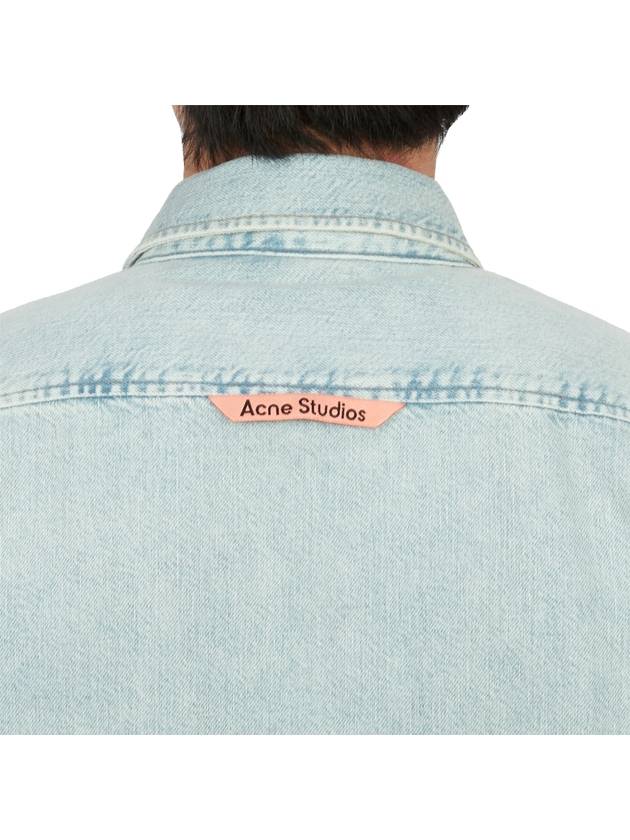 Denim Button Up Long Sleeve Shirt Blue - ACNE STUDIOS - BALAAN 7