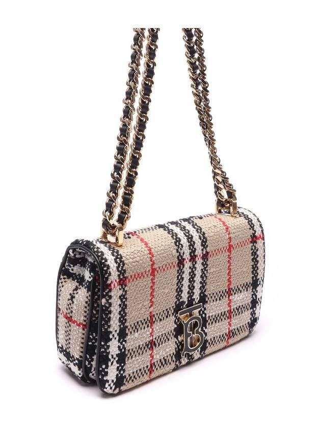 TB Logo Check Bouclé Mini Lola Cross Bag Beige - BURBERRY - BALAAN 4