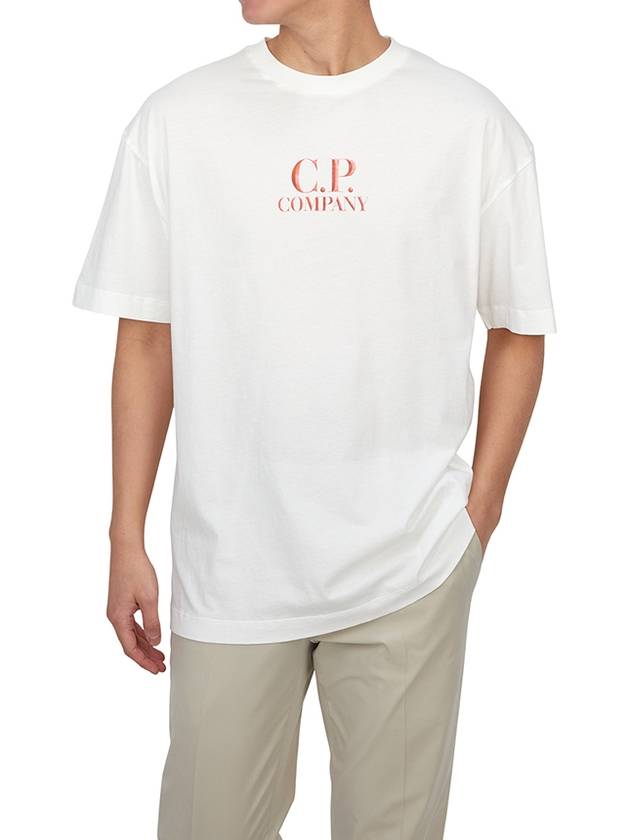 Logo Short Sleeve T-Shirt White - CP COMPANY - BALAAN 5